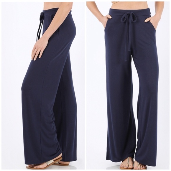 LAST Black Tie-Waist Lounge Pants - Picture 5 of 5